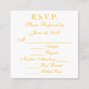 Baylor Gold and White Response RSVP Cards