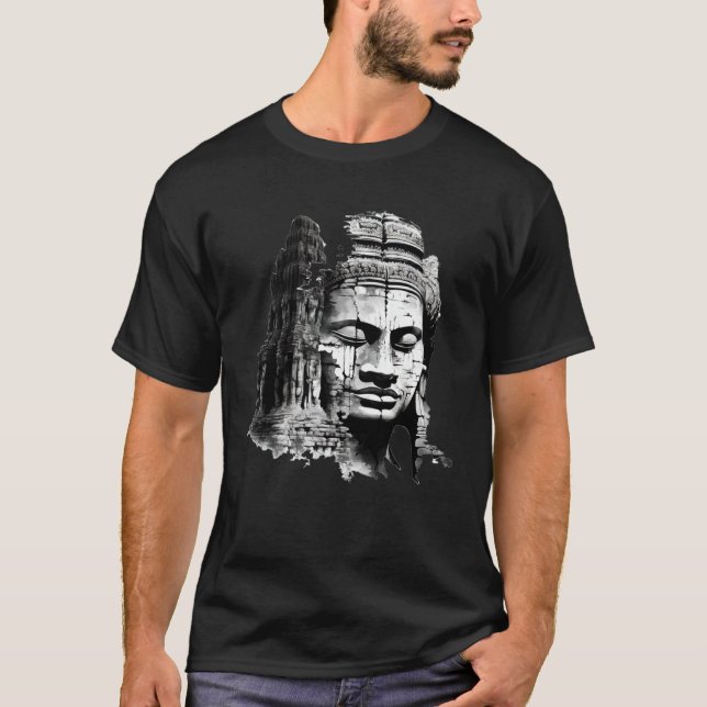 Bayon Cambodia Khmer Ancient Temple T-Shirt (Front)