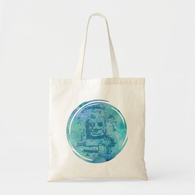 Bayon Face Blue Tote Bag (Front)