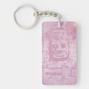 Bayon Face Pink Key Ring
