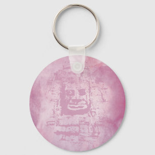Bayon Face Pink Key Ring