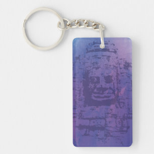 Bayon Face Purple Key Ring