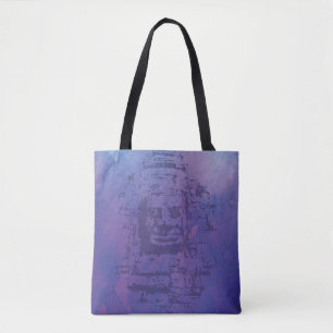 Bayon Face Purple Tote Bag
