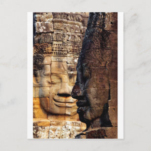 Bayon faces Angkor Kingdom Cambodia Postcard