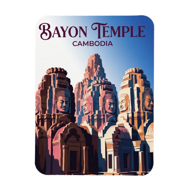 Bayon Temple Cambodia Magnet (Vertical)