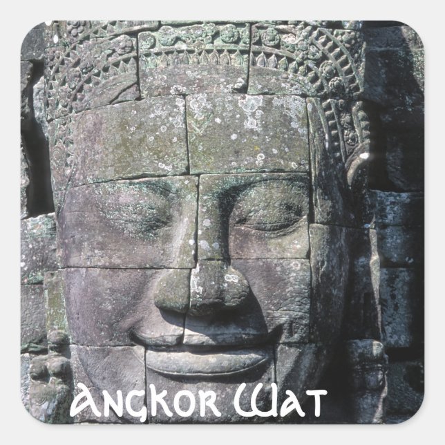 Bayon Temple in Angkor Wat - Cambodia Square Sticker (Front)