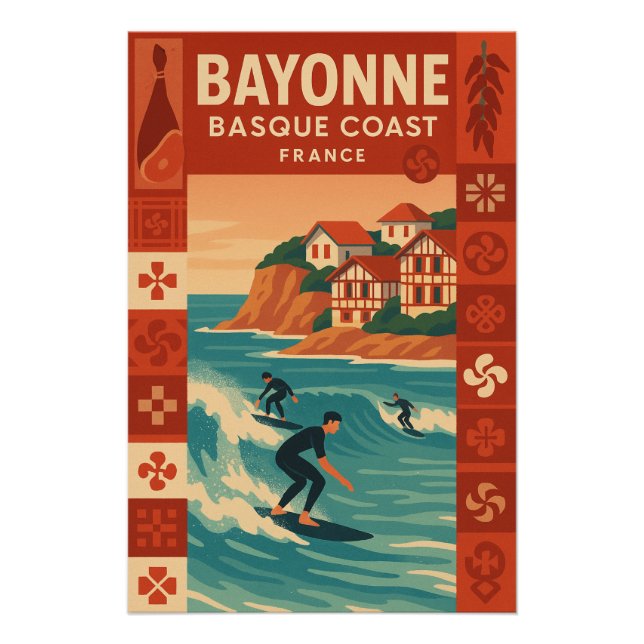 Bayonne — French Basque Coast Poster (Front)