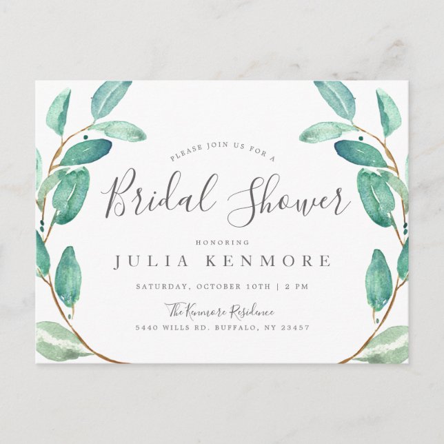 Bayou Botanical | Bridal Shower Invite Postcard (Front)