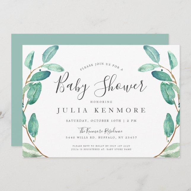 Bayou Botanicals | Baby Shower Invitation (Front/Back)