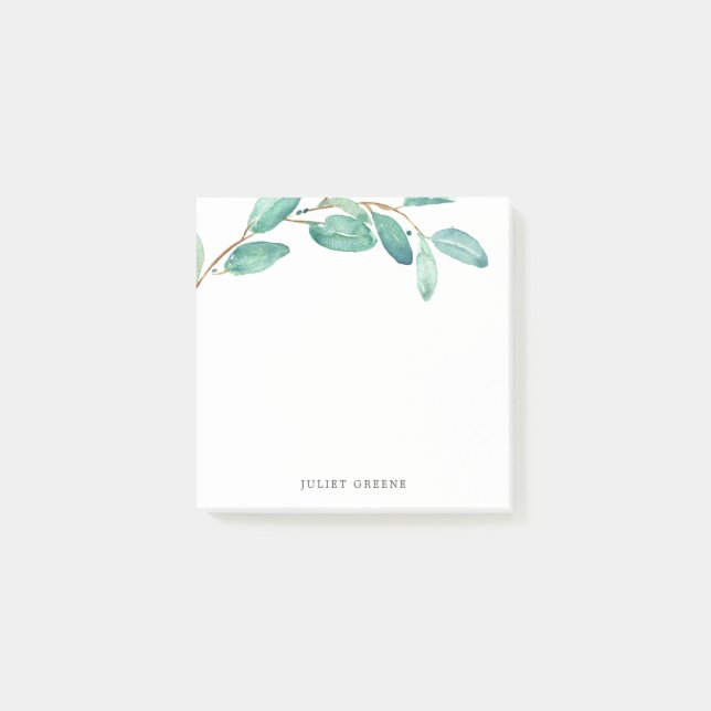Bayou Botanicals | Greenery Custom Name Post-it Notes (Front)