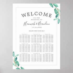 Bayou Botanicals Wedding 9 Table Seating Chart