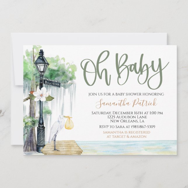 Bayou Swamp Baby Shower Invitation (Front)