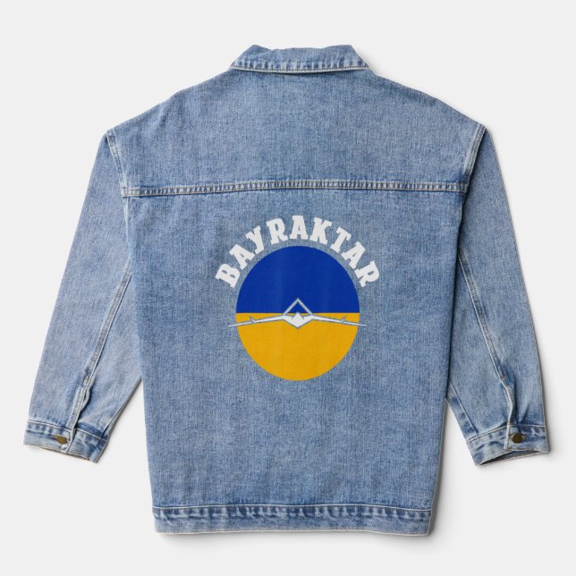 Bayraktar Tb2 Turkish Drone Bayraktar  Denim Jacket (Back)