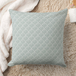 Bayside Scallop Clam Shell in seafoam green Cushion