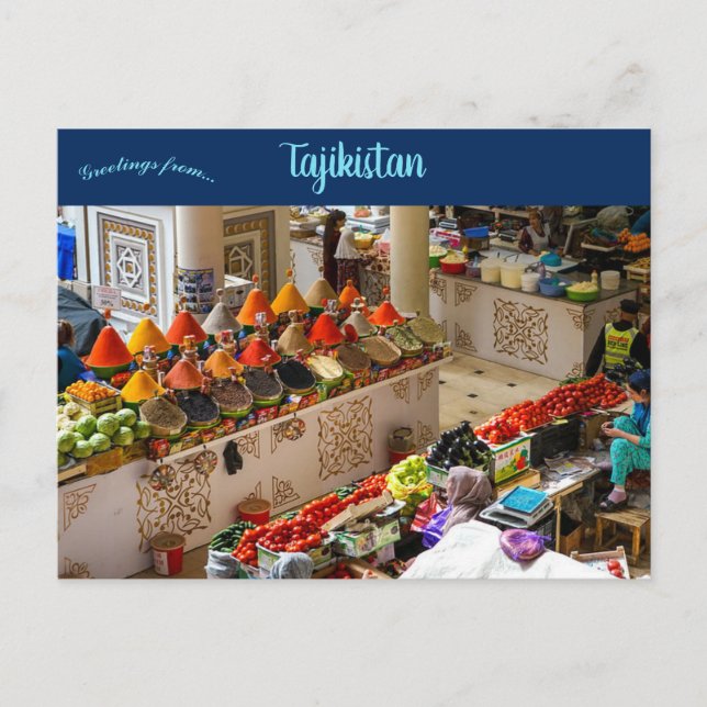 Bazaar in Tajikistan Postcard (Front)