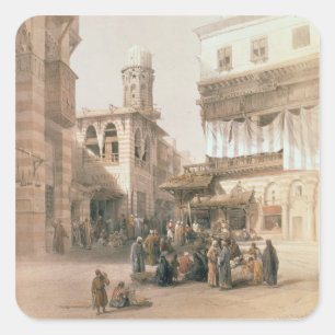 Bazaar of the Coppersmiths, Cairo, from "Egypt and Square Sticker