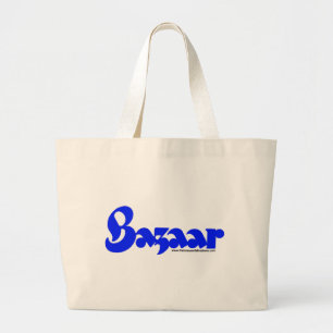 Bazaar Retro Font Large Tote Bag
