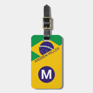 Bazil Flag Personalised modern travel luggage Tag