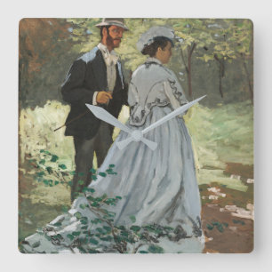 Bazille and Camille (1865) by Claude Monet Square Wall Clock