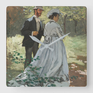 Bazille and Camille (1865) by Claude Monet Square Wall Clock