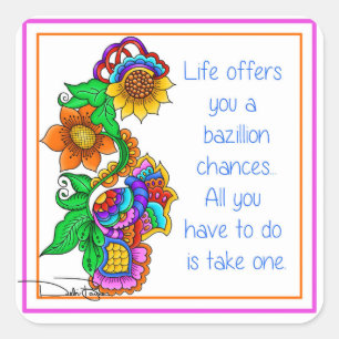 Bazillion Chances Square Sticker