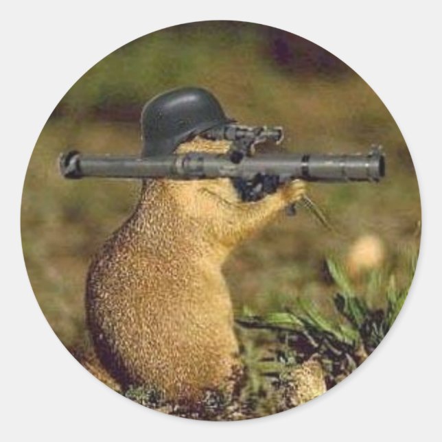 bazooka gopher classic round sticker (Front)