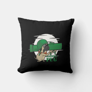Bazooka Pug Funny Pug Dog Cushion