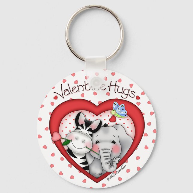 BaZooples "Valentine Hugs" Keychain (Front)