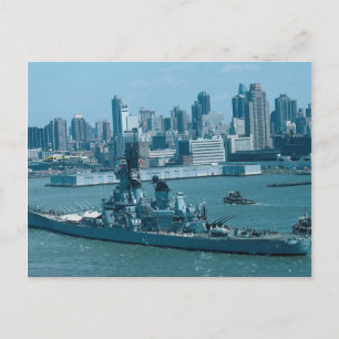 BB-61 "USS Iowa", New York Harbour, U.S.A. Postcard