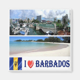 BB - Barbados - Bridgetown - Downtown I Love Magnet