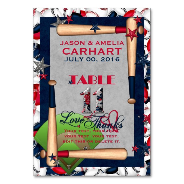 BB Wedding Numbered Table Cards 11-CUSTOM TEMPLATE (Front)