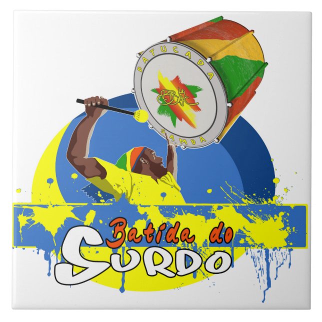 BBaC Stuff Surdo Special K Samba Batucada Brasil Ceramic Tile (Front)