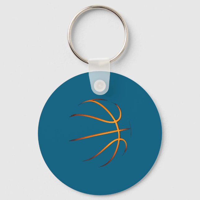 Bball Basketball Illustration Key Ring (Front)