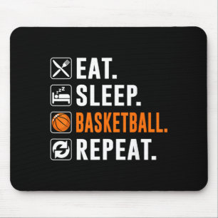 Bball Eat Sleep Basball Repeat Funny Basball Mouse Pad