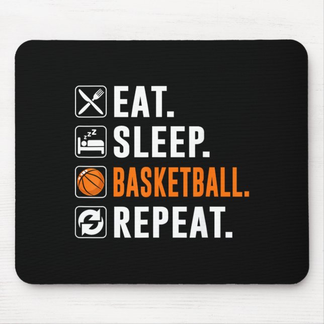 Bball Eat Sleep Basball Repeat Funny Basball Mouse Pad (Front)