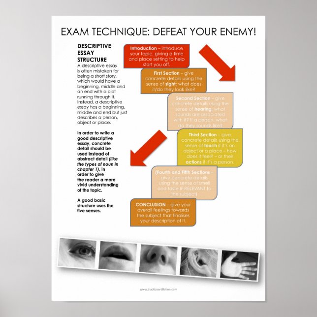 BBF Descriptive Essay structure classroom poster (Front)