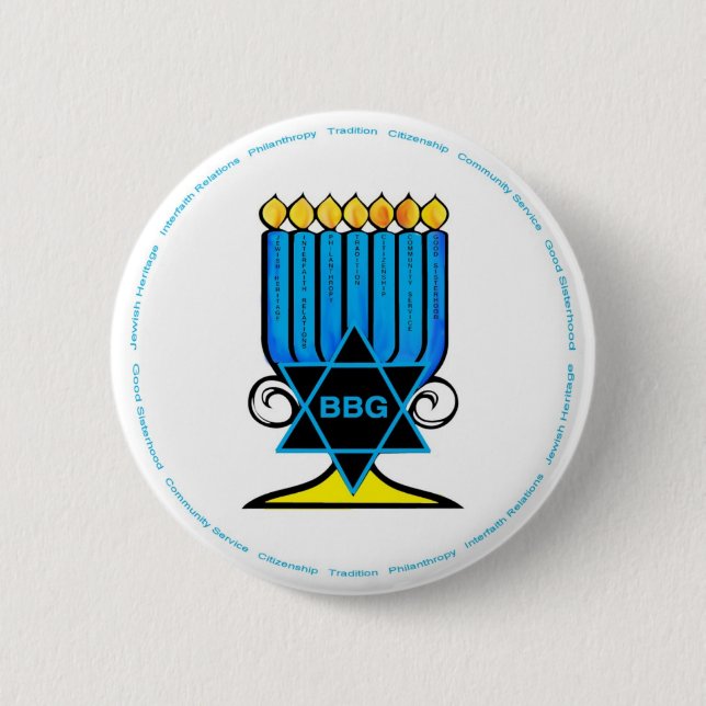 BBG Menorah Buttons! 6 Cm Round Badge (Front)