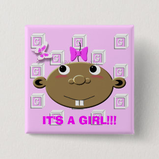 BBGBLOCKS, IT'S A GIRL!!! 15 CM SQUARE BADGE