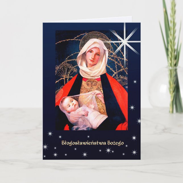 Bbłogosławieństwa Bożego. Christmas Card in Polish (Front)
