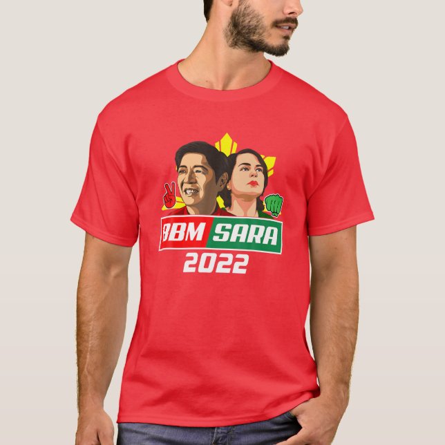 BBM Sara 2022 President Bong Marcos Red Duterte In T-Shirt (Front)