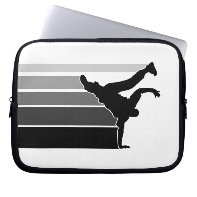 BBOY gradient grey blk  laptop sleeve (Front)