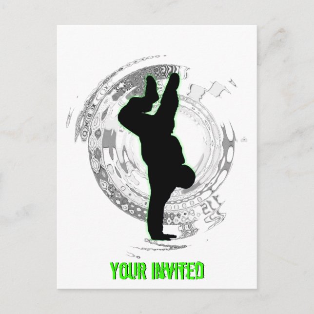 Bboy Party Invitation Postcard (Front)