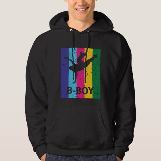 Bboy Retro 70s Vintage Breakdancing Boy Gift Hoodie (Front)
