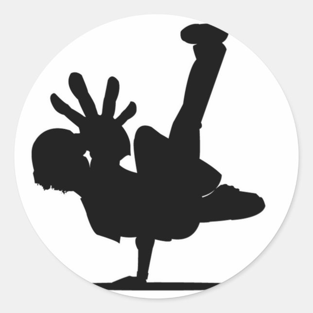 bboyblack classic round sticker (Front)