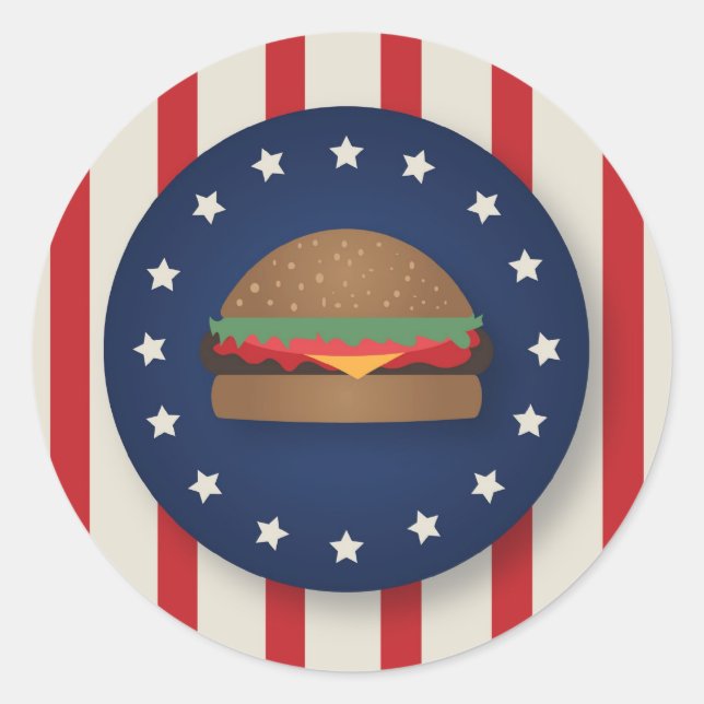 BBQ 4th of July Party Stickers (Front)