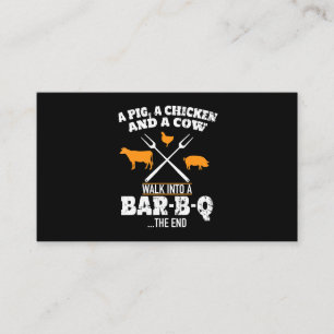 BBQ A Pig A Chicken And A Cow Funny BBQ Business Card