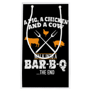 BBQ A Pig A Chicken And A Cow Funny BBQ Small Gift Bag