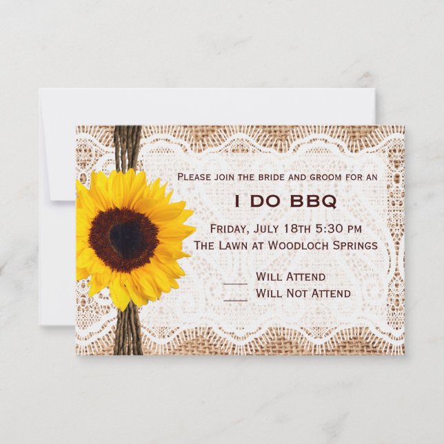 BBQ and Breakfast Wedding RSVP (Front)