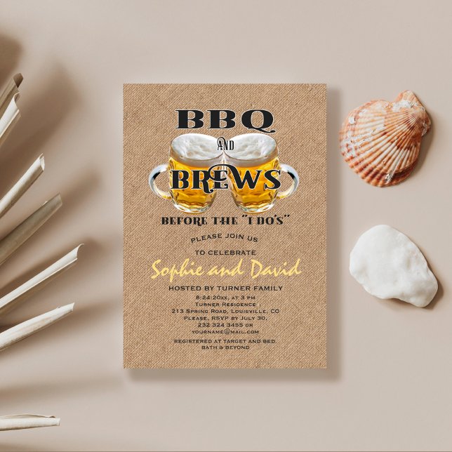 BBQ and BREWS before the "I DO'S" Couples Shower Invitation (Creator Uploaded)