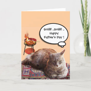 BBQ AND FATHER'S DAY CAT CARD